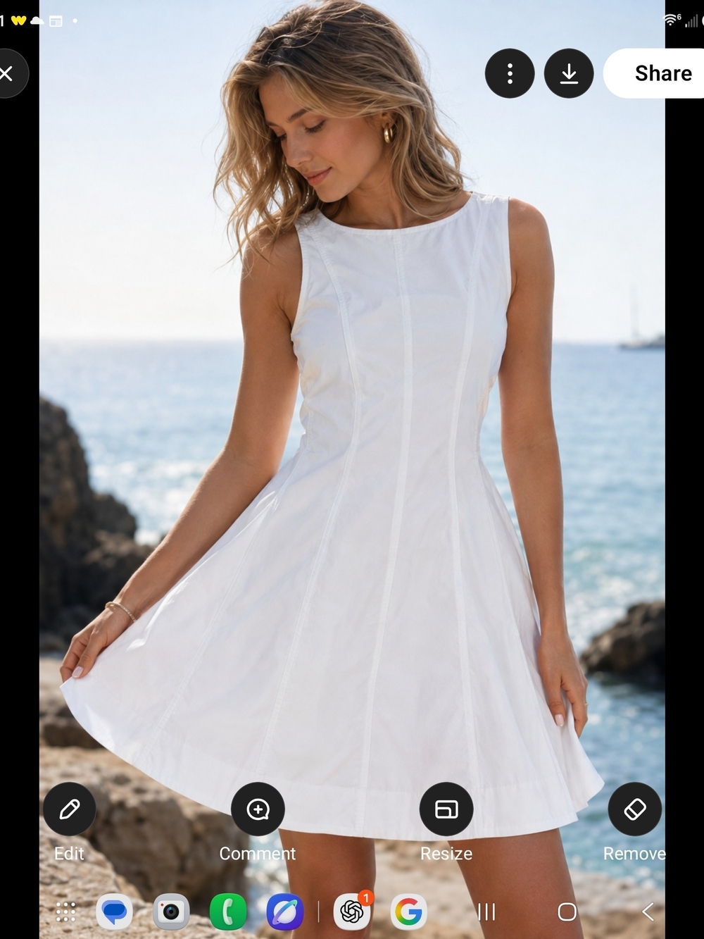 Madewell White Sleeveless Fit-and-Flare Sundress